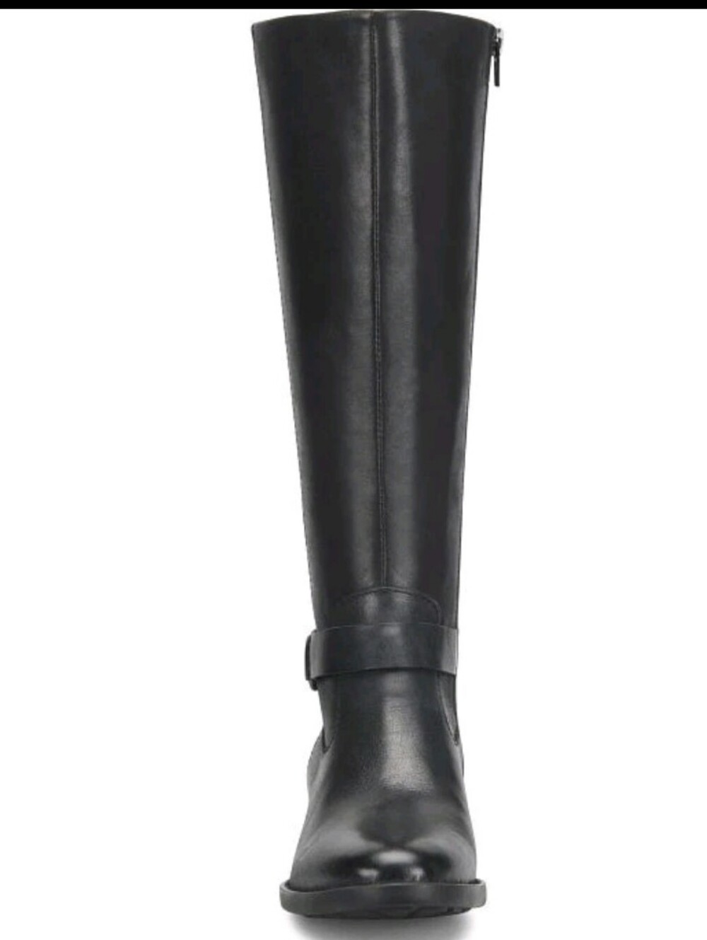 NWT Born Saddler Black Leather Wide-Calf Chunky Tread Heeled Boots Side Zip 10 - Picture 7 of 11